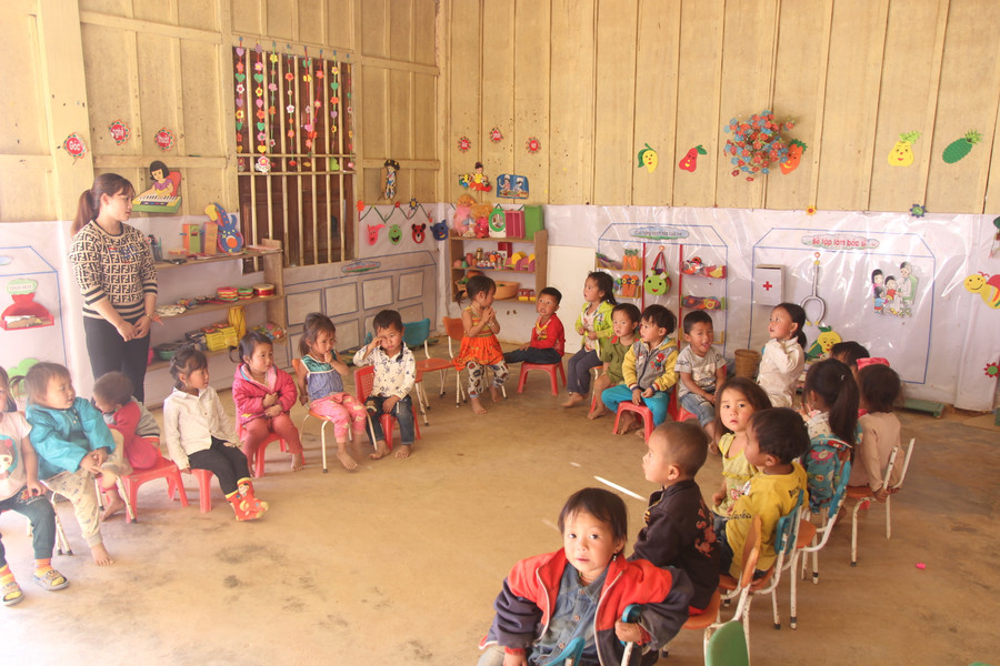 Điểm trường Huồi Pốc gồm 3 phòng học bán kiên cố, là điểm khó khăn nhất của Trường Mầm non Nậm Cắn, huyện Kỳ Sơn, Nghệ An