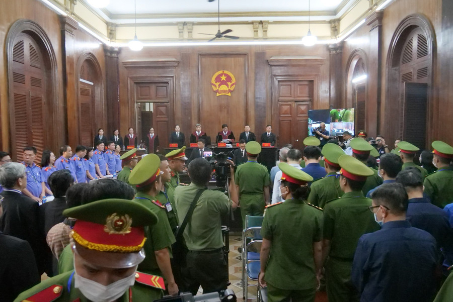 Toàn cảnh phiên tòa. (Ảnh: M.Q)