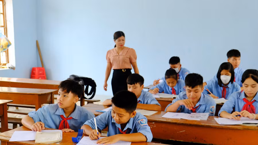 Cơ sở Lạng Sơn - Trường THCS Khai Lạng (huyện Anh Sơn, Nghệ An) vẫn duy trì dạy học cho khối 6, 7, 8.