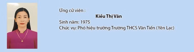 Nhà giáo Kiều Thị Vân ứng cử đại biểu Quốc hội kháo XV