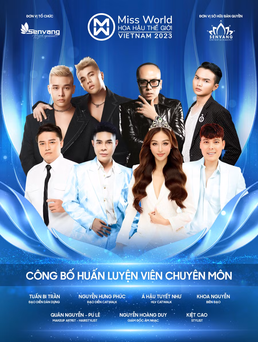 Ban tổ chức Miss World Vietnam 2023 đã hé lộ Ban chuyên môn gồm những cái tên đình đám và có kinh nghiệm dày dặn trong từng lĩnh vực sẽ đồng hành cùng thí sinh.