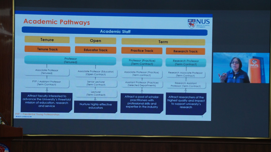 GS Tulika Mitra, Phó Hiệu trưởng phụ trách đào tạo tại Đại học Quốc gia Singapore trình bày tham luận trực tuyến. Ảnh: Mạnh Tùng GS Tulika Mitra, Phó Hiệu trưởng phụ trách đào tạo tại Đại học Quốc gia Singapore trình bày tham luận trực tuyến. Ảnh: Mạnh Tùng