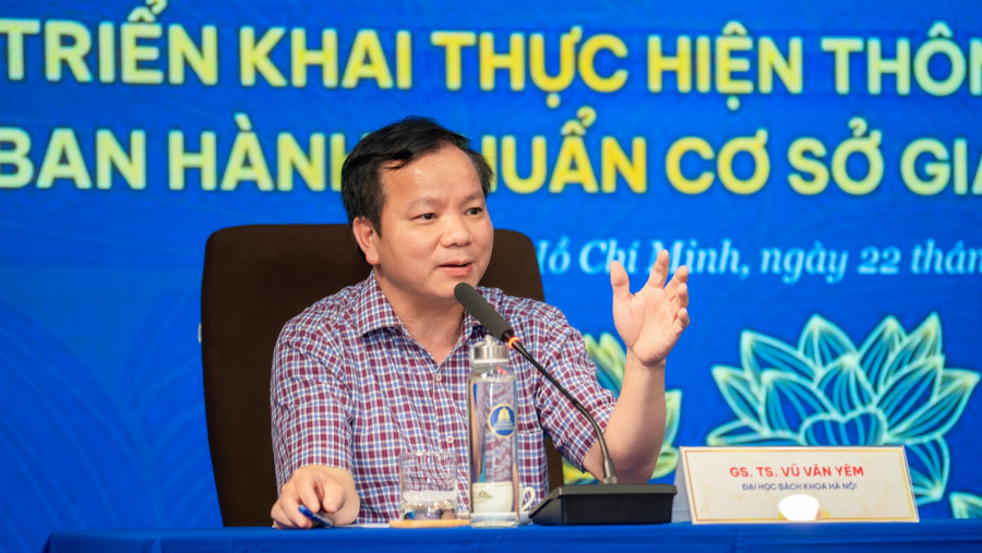 GS. TS Vũ Văn Yêm, Đại học Bách khoa Hà Nội phát biểu tại hội nghị. Ảnh: HSU GS. TS Vũ Văn Yêm, Đại học Bách khoa Hà Nội phát biểu tại hội nghị. Ảnh: HSU