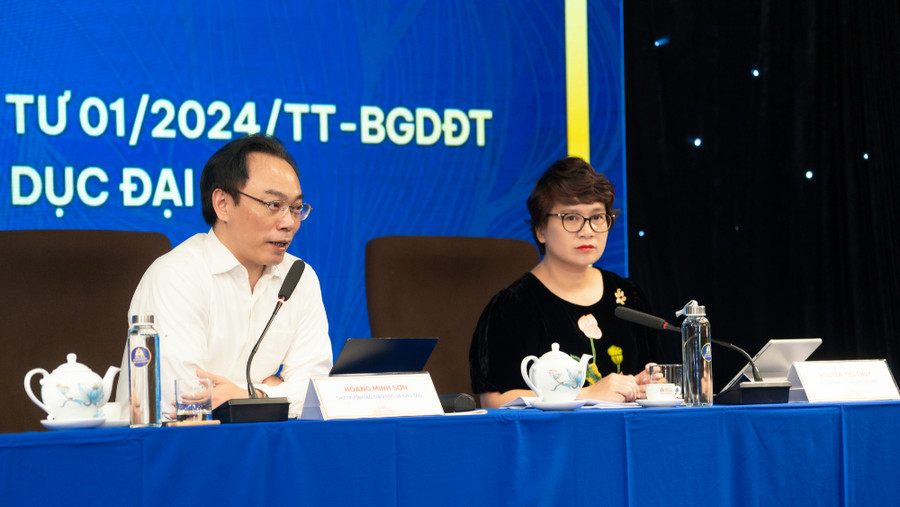Thứ trưởng Hoàng Minh Sơn phát biểu tại hội nghị. Ảnh: HSU Thứ trưởng Hoàng Minh Sơn phát biểu tại hội nghị. Ảnh: HSU