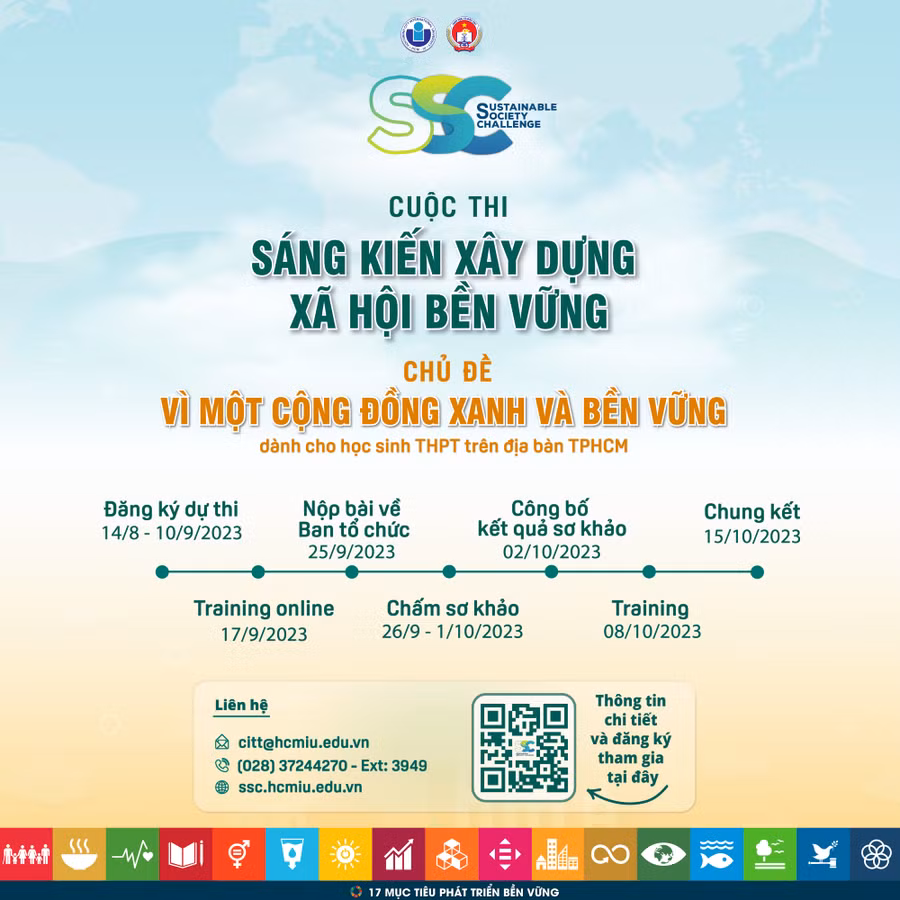 Thông tin chi tiết về cuộc thi "Sáng kiến xây dựng xã hội bền vững - Sustainable Society Challenge 2023". Ảnh: BTC