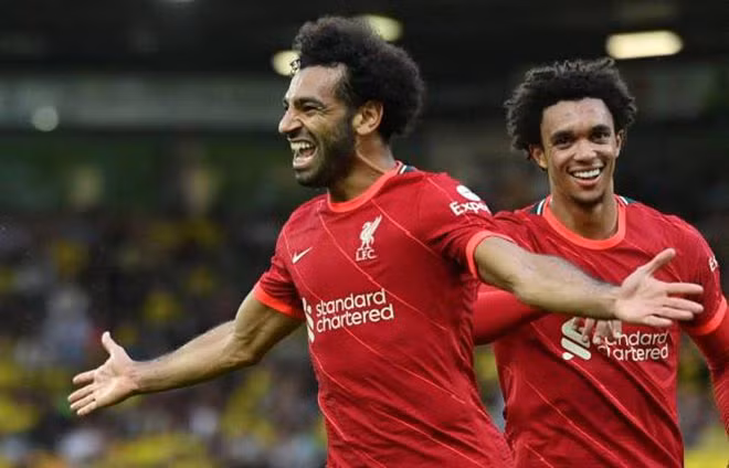 Salah trở thành cầu thủ đầu tiên trong lịch sử Ngoại hạng Anh ghi bàn ở vòng một trong năm mùa liên tiếp. Ảnh: Getty Images