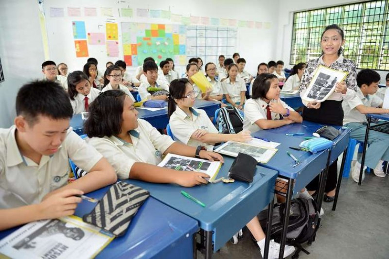 Một lớp học tại Singapore. Ảnh: The Straits Times Một lớp học tại Singapore. Ảnh: The Straits Times