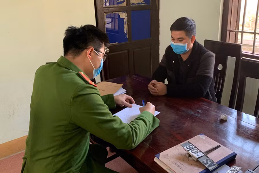 Công an làm việc với đối tượng Đại.