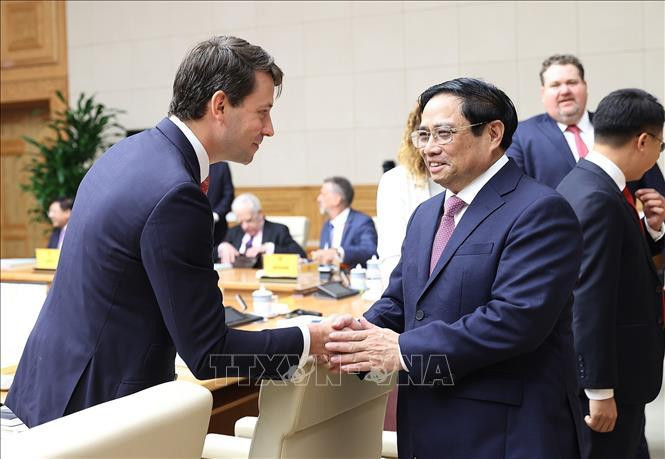 Thủ tướng Phạm Minh Chính với các đại biểu tham dự hội nghị. Ảnh: Dương Giang/TTXVN