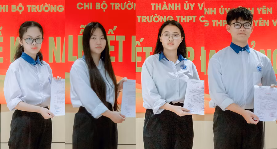 Từ trái qua phải là các em: Hồng Ngọc, Minh Châu, Châu Giang và Trung Hồng.
