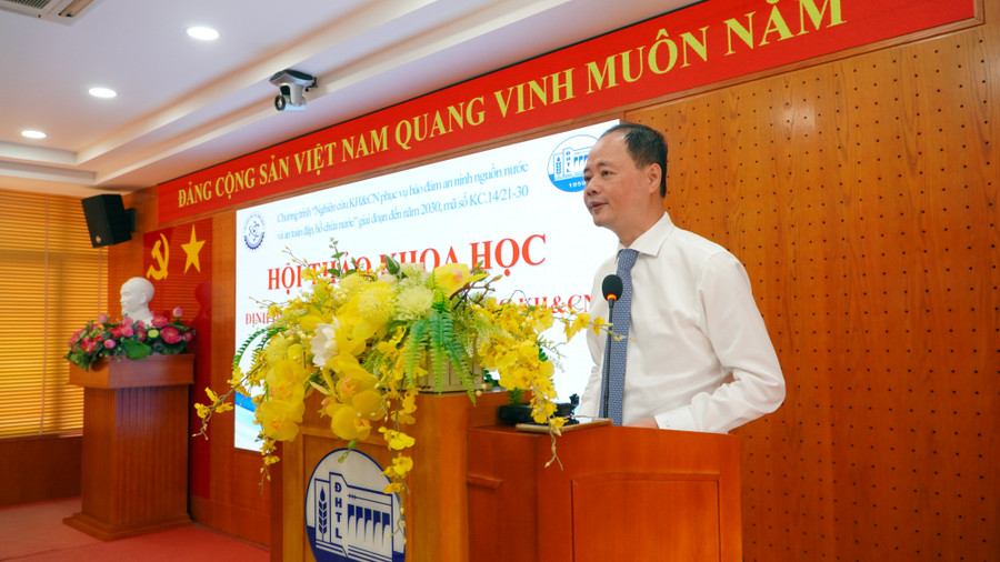 Thứ trưởng Bộ Khoa học và Công nghệ Trần Hồng Thái phát biểu tại hội thảo. Ảnh: Mạnh Tùng Thứ trưởng Bộ Khoa học và Công nghệ Trần Hồng Thái phát biểu tại hội thảo. Ảnh: Mạnh Tùng
