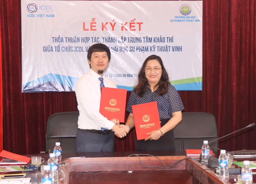 Ký kết hợp tác thành lập Trung tâm khảo thí ICDL tại trường ĐH Sư phạm Kỹ thuật Vinh