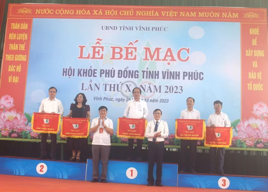  841 huy chương được trao tại Hội khỏe Phù Đổng tỉnh Vĩnh Phúc 2023