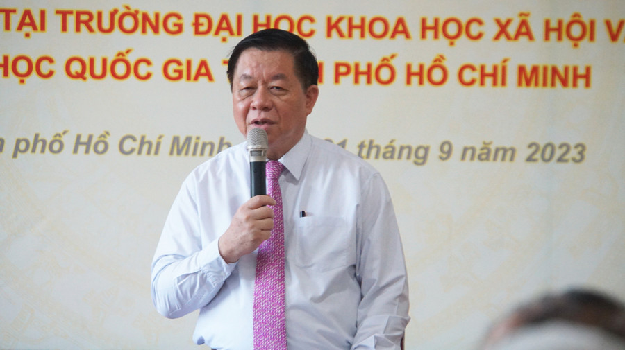 Trưởng Ban Tuyên giáo Trung ương Nguyễn Trọng Nghĩa phát biểu kết luận buổi làm việc. Ảnh: Mạnh Tùng Trưởng Ban Tuyên giáo Trung ương Nguyễn Trọng Nghĩa phát biểu kết luận buổi làm việc. Ảnh: Mạnh Tùng