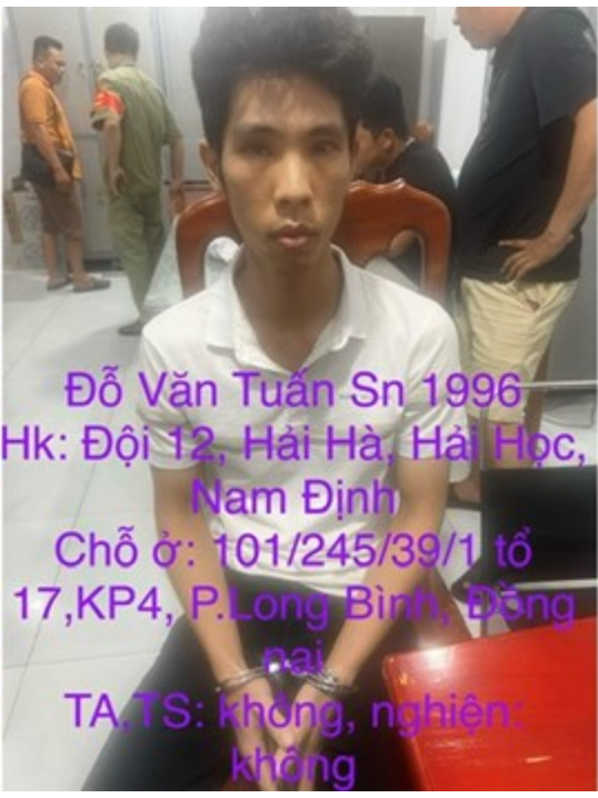 Nghi phạm Đỗ Văn Tuấn. (Ảnh: TTBC TPHCM) Nghi phạm Đỗ Văn Tuấn. (Ảnh: TTBC TPHCM)
