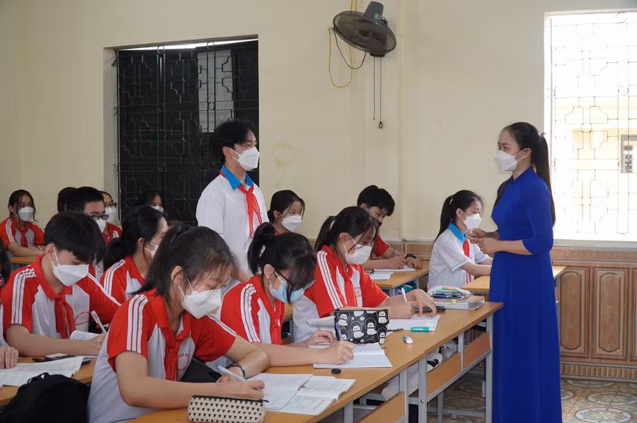 Giờ học của cô trò Trường THCS Hưng Hòa, TP Vinh, Nghệ An.