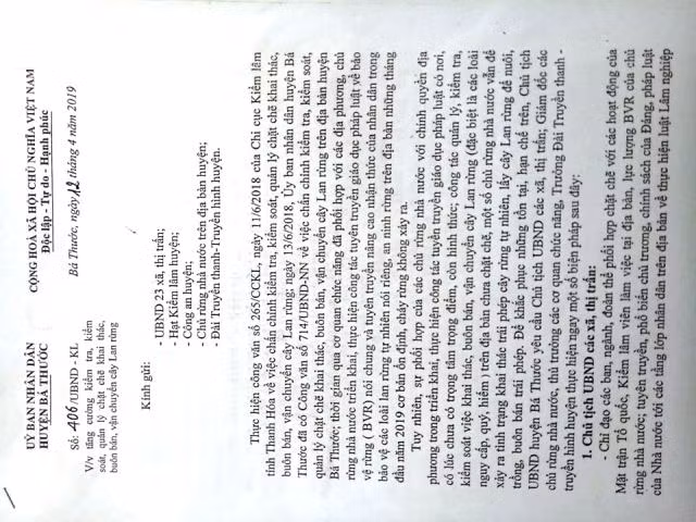 Công văn của UBND huyện Bá Thước