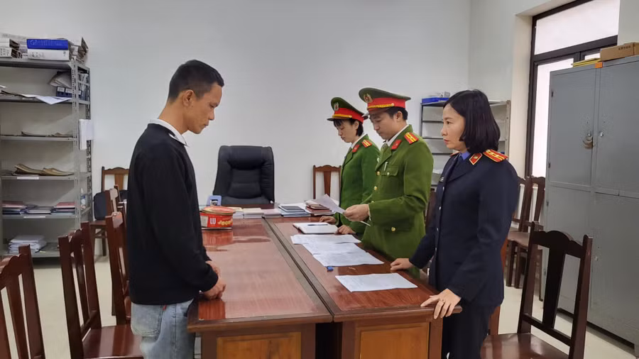 Vũ Ngọc Hoàng bị khởi tố về hành vi Cố ý gây thương tích. Ảnh: Công an Phú Thọ