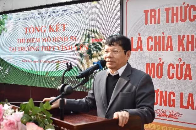 Ông Tạ Văn Sinh, Chi cục Trưởng Chi cục đo lường chất lượng Sở KH&amp;CN Vĩnh Phúc phát biểu tại buổi tổng kết. Ảnh: Văn Lự