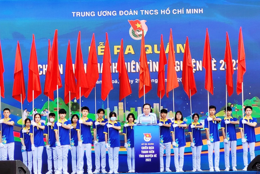 Lễ ra quân chiến dịch Thanh niên tình nguyên Hè 2022 diễn ra tại huyện Bá Thước, ngày 29/5.