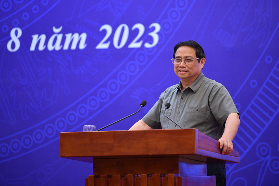 Thủ tướng Phạm Minh Chính phát biểu tại Hội nghị tổng kết năm học 2022-2023, triển khai năm học 2023-2024 chiều 18/8.