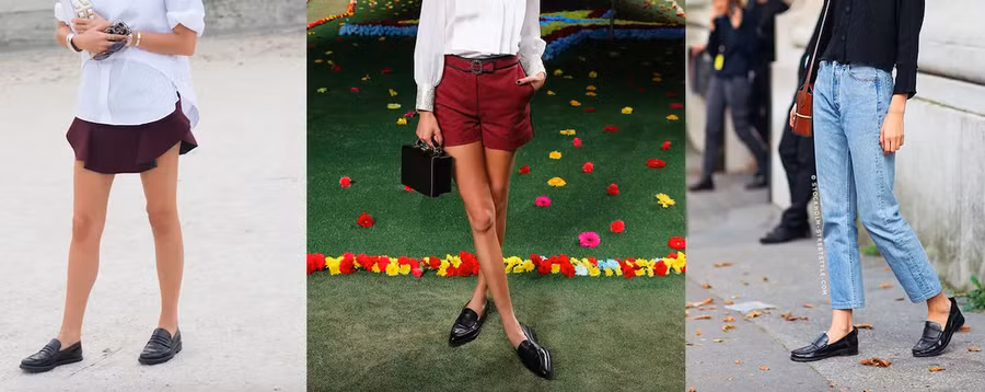 Giày loafer mang hơi hướng cổ điển nhưng không hề làm trang phục trở nên "lỗi thời" chút nào.