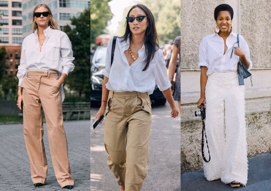 Áo sơ mi trắng đơn giản nhưng cũng đầy cá tính nếu bạn biết mix đồ.