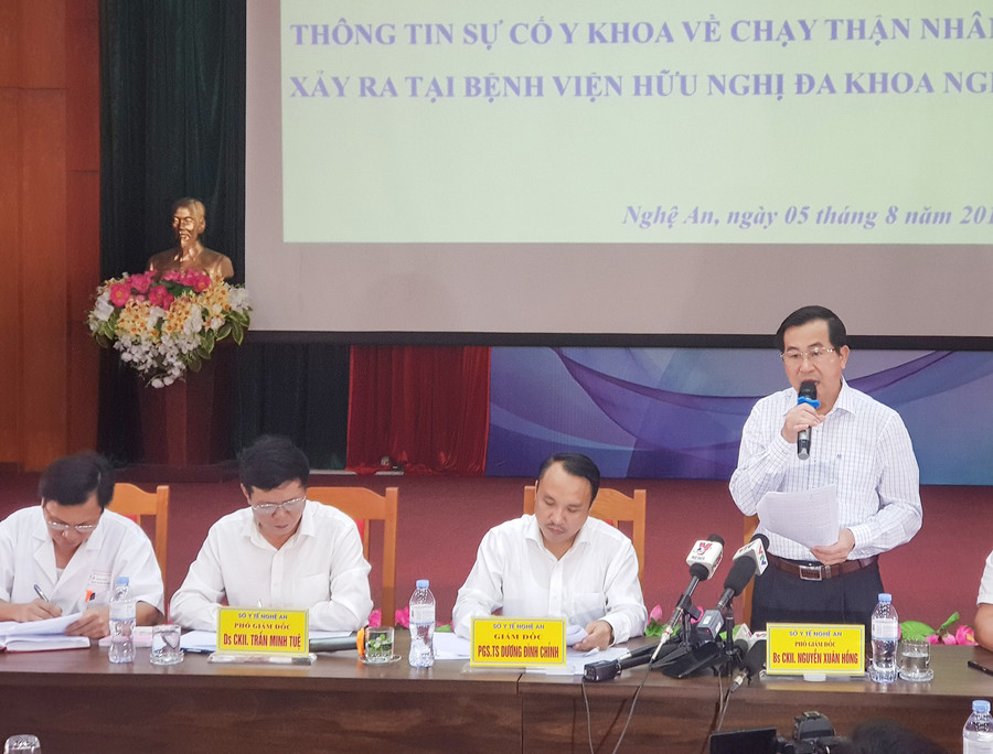 Sở Y tế Nghệ An thông tin về tai biến chạy thận tại BV Hữu nghị Đa khoa Nghệ An