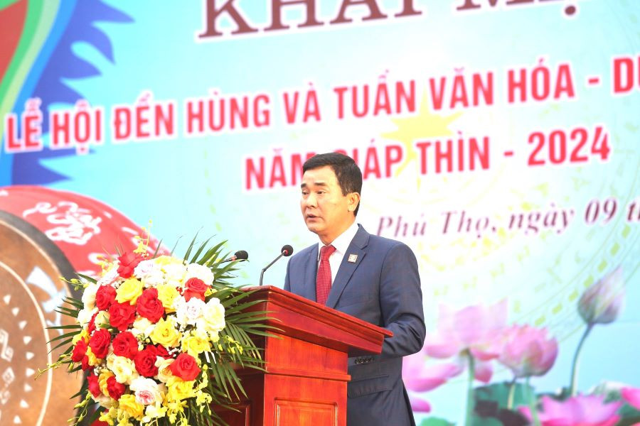 Ông Hồ Đại Dũng - Phó Chủ tịch UBND tỉnh Phú Thọ phát biểu. Ông Hồ Đại Dũng - Phó Chủ tịch UBND tỉnh Phú Thọ phát biểu.