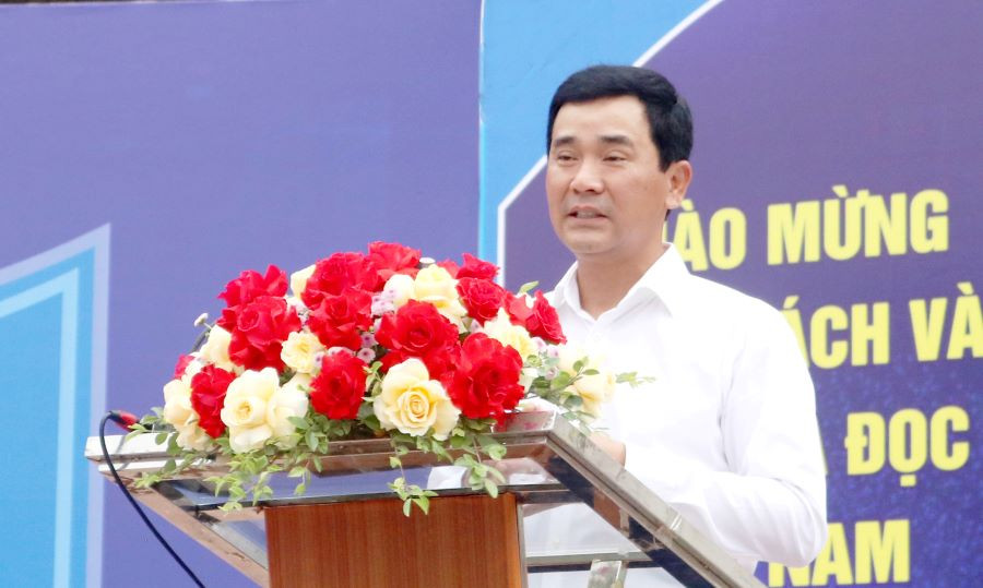 Ông Hồ Đại Dũng - Phó Chủ tịch UBND tỉnh Phú Thọ phát biểu tại khai mạc Hội Sách Đất Tổ năm 2024.