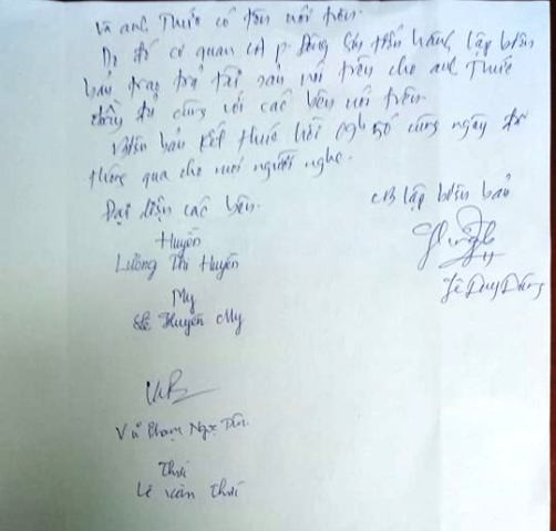 Biên bản trả lại tài sản cho người làm rơi do Công an phường Đông Sơn (TP.Thanh Hóa) lập.