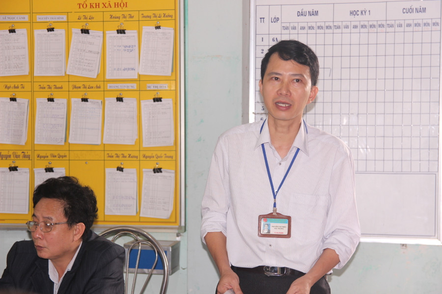 Thầy Nguyễn Văn Thủy - Hiệu trưởng THCS Diễn Hùng, Diễn Châu thông tin về sự việc