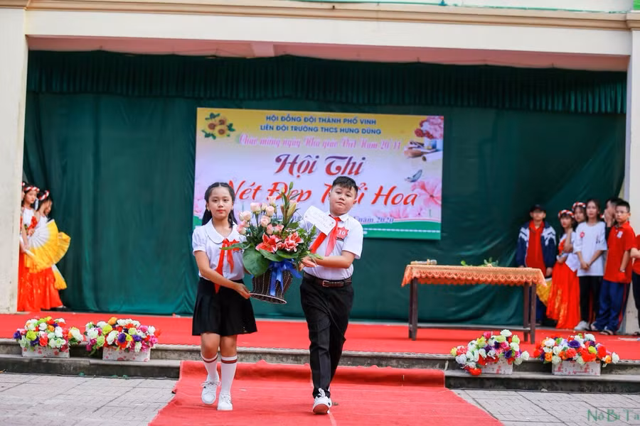 Hoạt động ngoại khóa của học sinh Trường THCS Hưng Dũng. Ảnh tư liệu