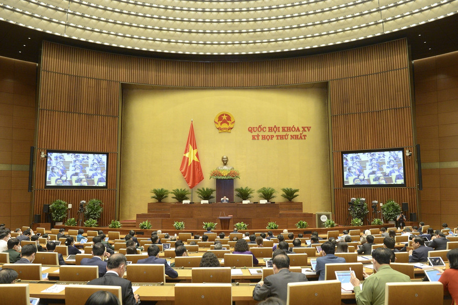 Chiều 20/7, Quốc hội tiến hành bầu Ủy viên Ủy ban Thường vụ Quốc hội bằng hình thức bỏ phiếu kín. Ảnh: Quốc hội