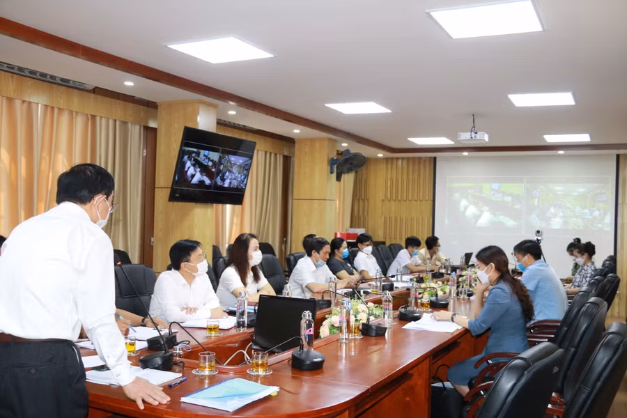 Hội nghị với sự tham gia của điểm cầu 21 huyện, thành, thị