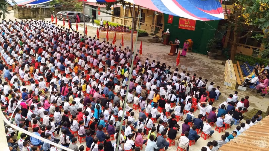 HS Trường PTDTBT Tiểu học xã Ngọc Long (Yên Minh - Hà Giang). Ảnh tư liệu nhà trường cung cấp.