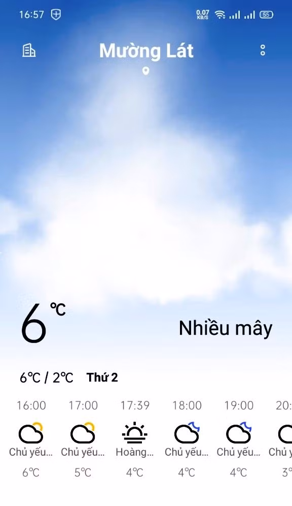 Nhiệt độ ở thị trấn Mường Lát (Thanh Hóa) lúc gần 17h chiều 11/1.