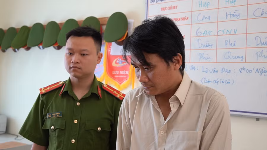 Đối tượng Thương tại cơ quan Công an. Ảnh: Công an Hoàng Su Phì