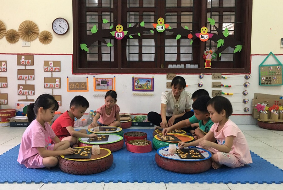 100% trẻ 5 tuổi trong toàn huyện Phù Ninh được huy động đến trường.