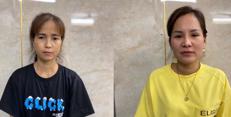 Bị cáo Hường (phải) và Sinh. Ảnh: Công an Tuyên Quang.