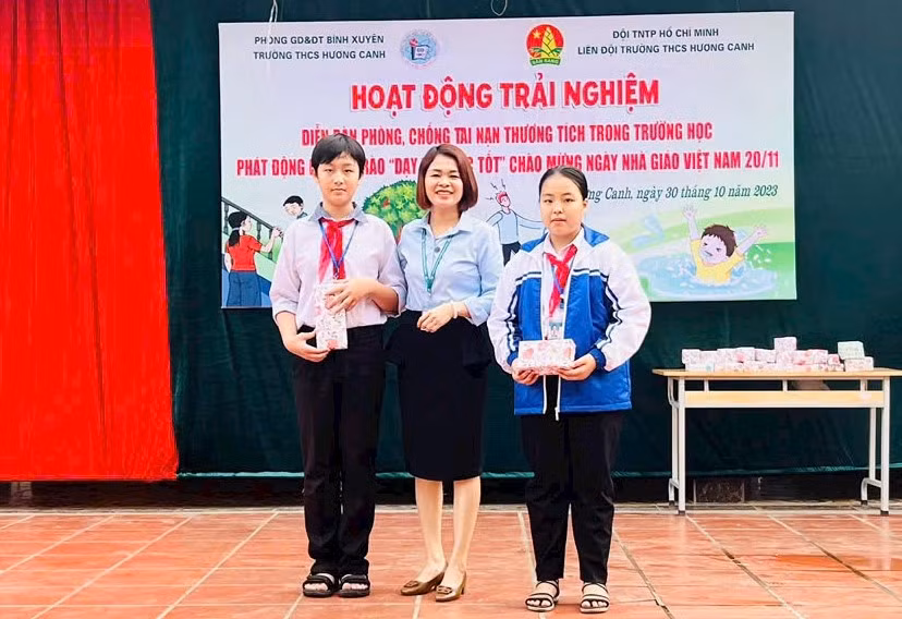 Hoạt động trải nghiệm tại Trường THCS Hương Canh (Vĩnh Phúc).