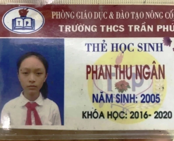 Nữ sinh Phan Thu Ngân. Ảnh: Gia đình cung cấp.