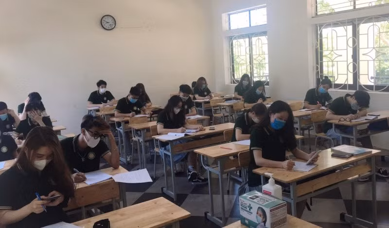 Một giờ học tại Trường THPT Liên Bảo. Ảnh tư liệu