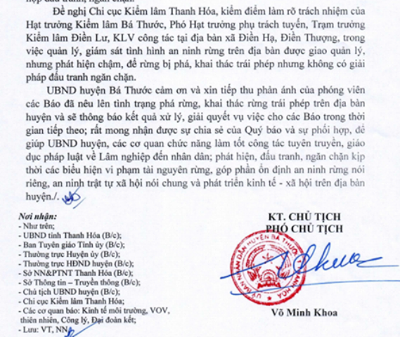 Công văn tiếp thu của UBND huyện Bá Thước. Công văn tiếp thu của UBND huyện Bá Thước.