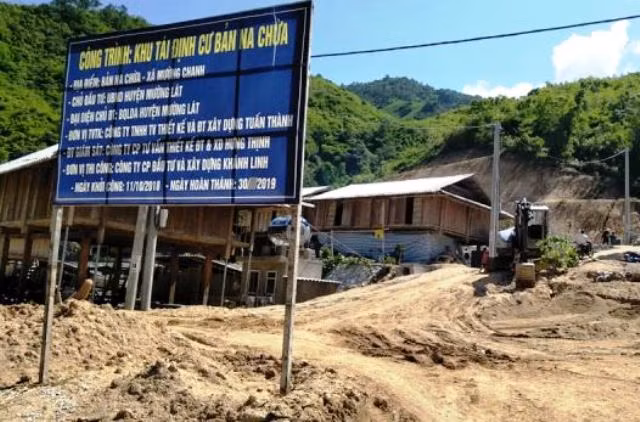 Dự án khu tái định cư Na Chừa được khởi công từ tháng 10.2018, nhưng ngày hoàn thành đã bị ai đó xóa đi, nên không biết là tháng mấy năm 2019.