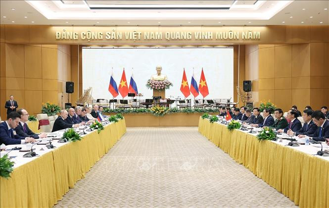 Thủ tướng Phạm Minh Chính hội kiến Tổng thống Liên bang Nga Vladimir Putin. Ảnh: Dương Giang/TTXVN Thủ tướng Phạm Minh Chính hội kiến Tổng thống Liên bang Nga Vladimir Putin. Ảnh: Dương Giang/TTXVN