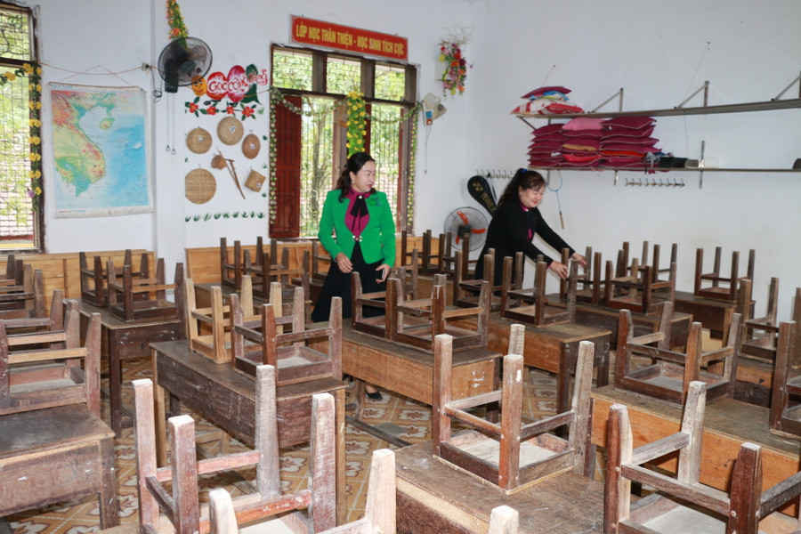 Các nhà trường thường xuyên vệ sinh, quét dọn trong thời gian học sinh nghỉ học