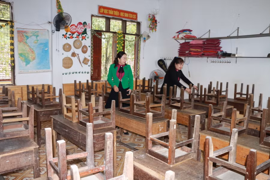 Các nhà trường thường xuyên vệ sinh, quét dọn trong thời gian học sinh nghỉ học