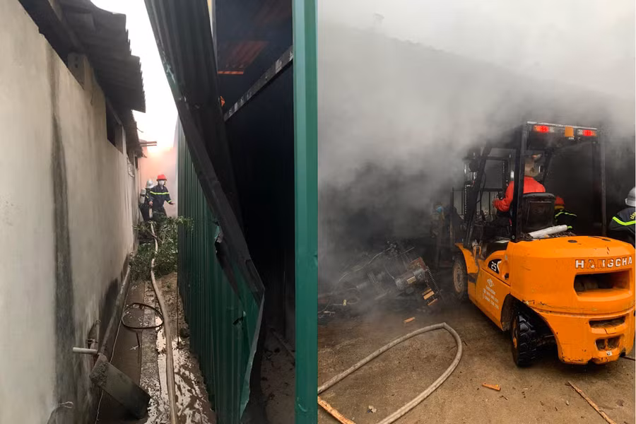 Sau 30 phút chữa cháy ngọn lửa được dập tắt.