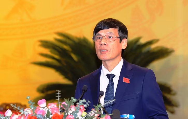 Ông Nguyễn Đình Xứng - Phó Bí thư Tỉnh ủy, Chủ tịch UBND tỉnh Thanh Hóa phát biểu tại Đại hội